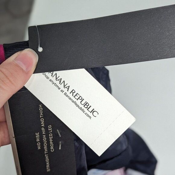 Banana Republic NWT Size 14 Pink Floral Avery Mid Rise Straight Cropped Pant - Picture 11 of 11